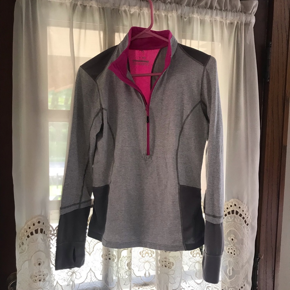 Half Zip Athletic Top with Thumb Holes